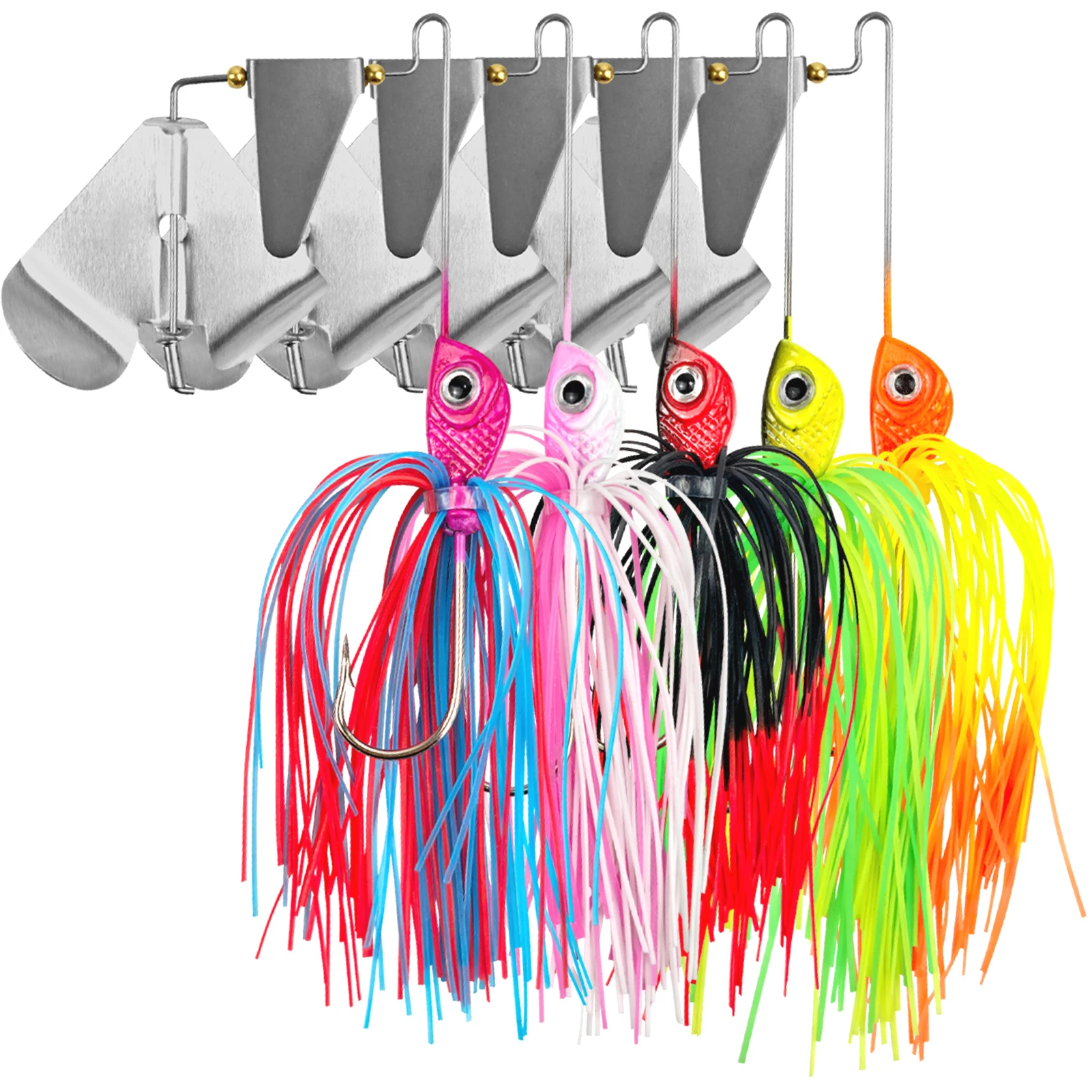 Spinnerbait para lubina Fisher Gratis con hoja Buzz y 3D ojos - imagen 2