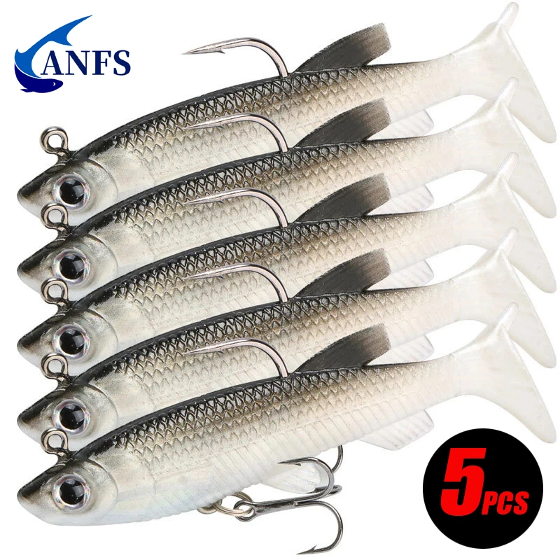 Señuelo suave 8 cm con anzuelos - Cebo artificial pesca