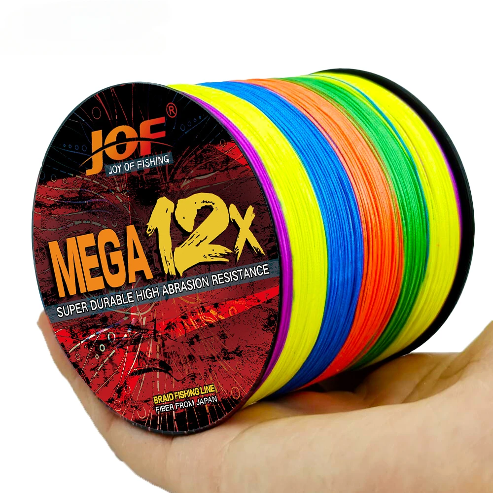 Línea de pesca trenzada de PE de 12 hebras JOF 300/500M 25-120LB líneas multifilamento de PE giratorias resistentes al desgaste y a mordeduras - imagen 5