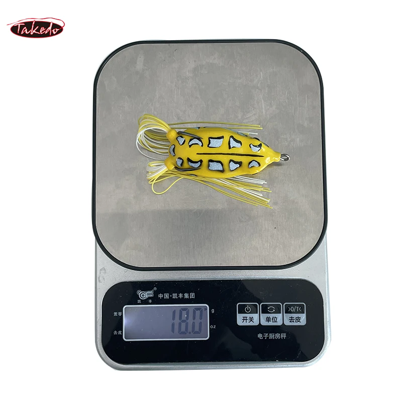 TAKEDO 65MM 18G señuelo de pesca de rana Topwater salto rana cebo Artificial suave de fundición larga para Lucio cabeza de serpiente lubina - imagen 4
