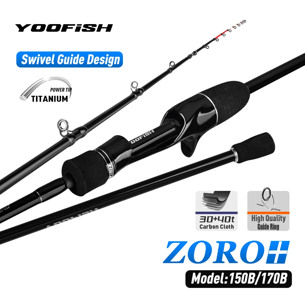 Caña ultraligera YOOFISH 170B en carbono y titanio para agua salada