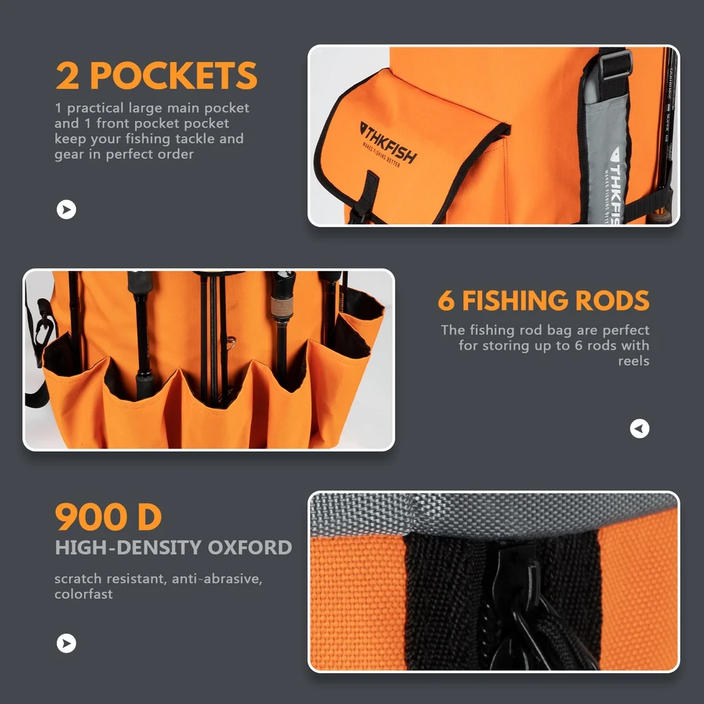 THKFISH-bolsa para caña de pescar, mochila impermeable de alta resistencia, ABS, para exteriores, 1 piezas, 120CM - imagen 4