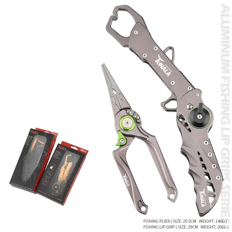 Caja de pinza de labio de pescado, controlador de pescado plegable de aleación de aluminio, abrazadera de pescado grande, herramienta de pesca, alicates multifuncionales, cuerda de mano - imagen 2