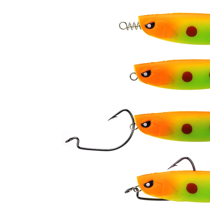 FTK-gancho conector de pesca de 50 piezas, pasadores de centrado de resorte de cebo suave de carbono, aguja de pestillo fijo de 1,5 cm, bloqueo de manivela giratoria - imagen 4