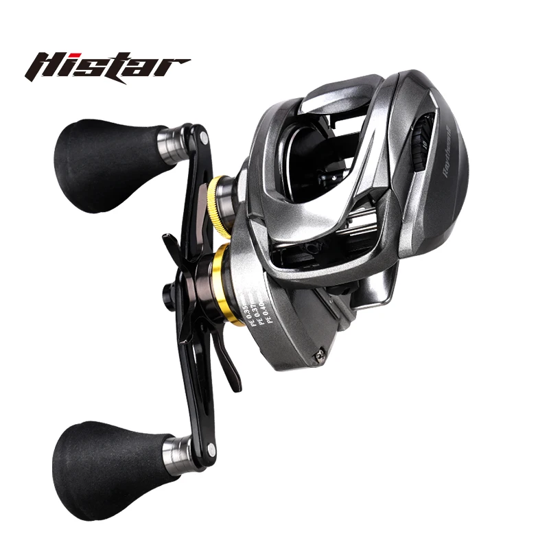 HISTAR Raytheon II Rotor de Metal completo fundición larga 6,6:1 alta relación 7 + 1 BB 16 KGs potencia de arrastre cuerpo de Metal carrete de pesca Baitcasting - imagen 5