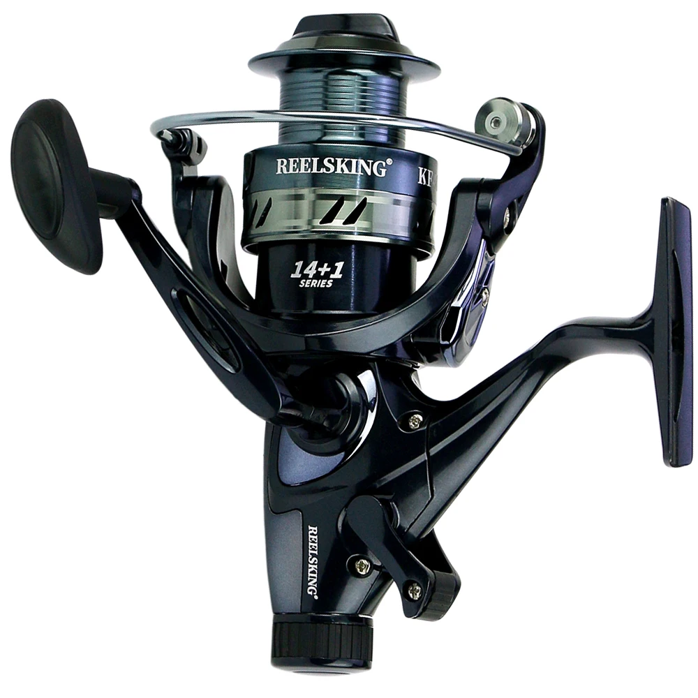 GHPTDA-carrete de pesca serie KF3000-6000, agarre de Metal para carpa, equipo de pesca de lubina, doble fuerza de descarga delantera y trasera - imagen 3