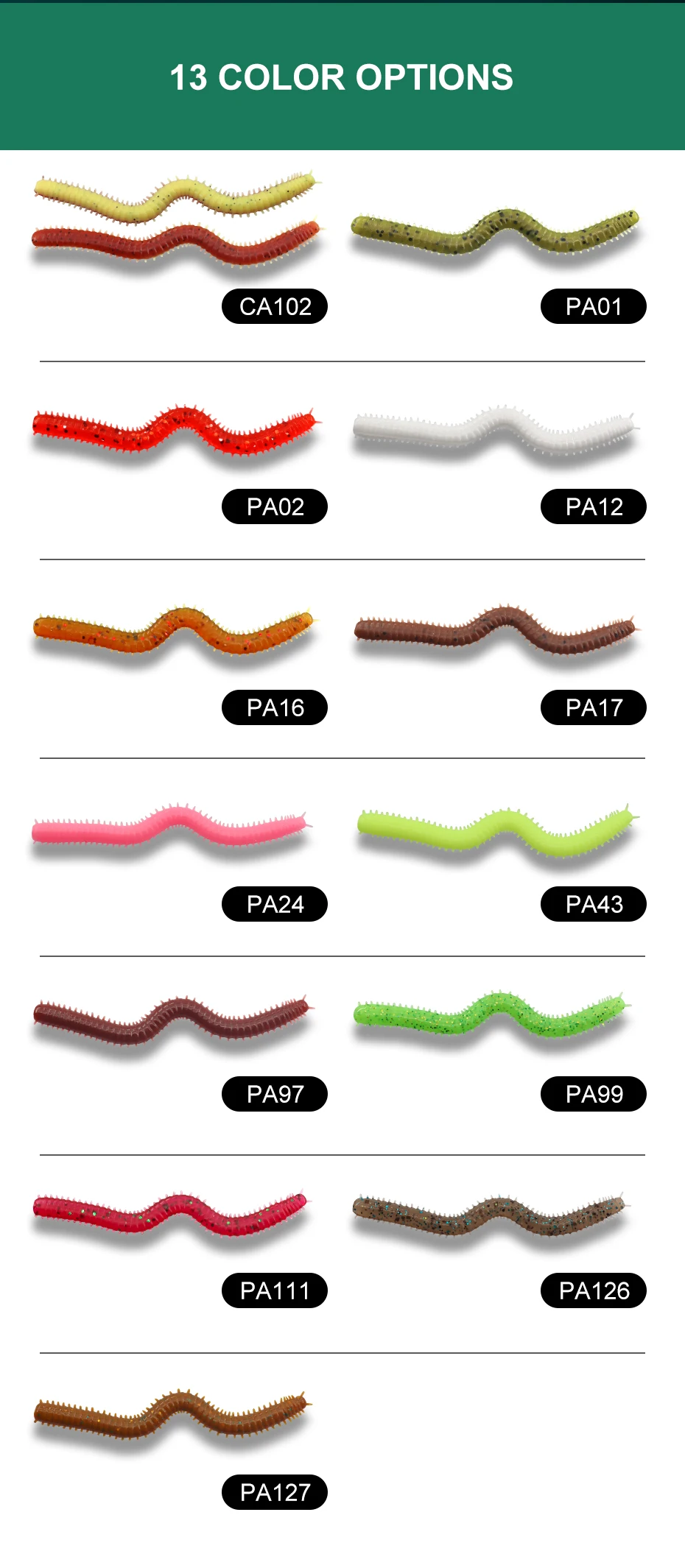 KESFISHING-gusano de arena Artificial de 3 ", 20 piezas, cebos de silicona suave para todos los peces, aparejos, señuelo de Pesca - imagen 5