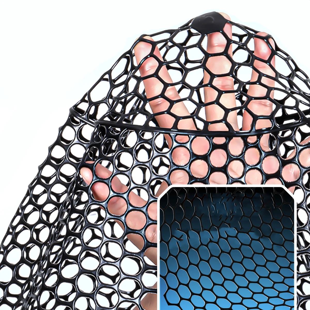 Red de mano de silicona con señuelo plegable para peces grandes para pesca en el mar, red de fundición de inmersión manual portátil para moscas, redes de aterrizaje anti-colgantes al aire libre - imagen 3