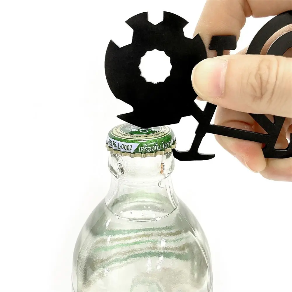 Tarjeta multiherramienta 20 en 1 para bicicleta, dispositivo de supervivencia, llavero, Herramienta de bolsillo multifuncional para acampar al aire libre, 1 unidad - imagen 3