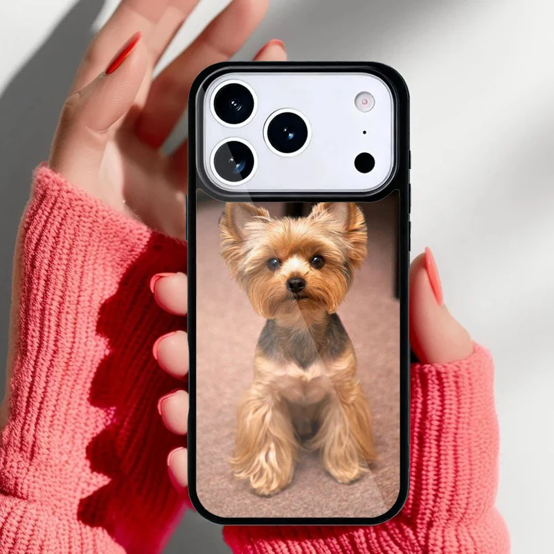 Funda Yorkshire Terrier para iPhone - Vista frontal con diseño de perro Yorkie