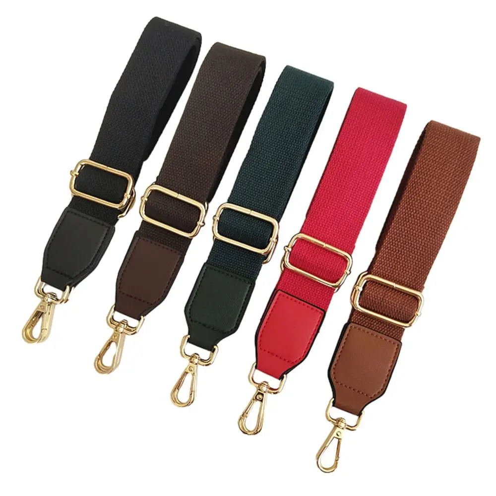 Correa ancha para bolso de mujer, cinturón ajustable de repuesto para bolso, correa para bolso de hombro de lona de Color sólido - imagen 2