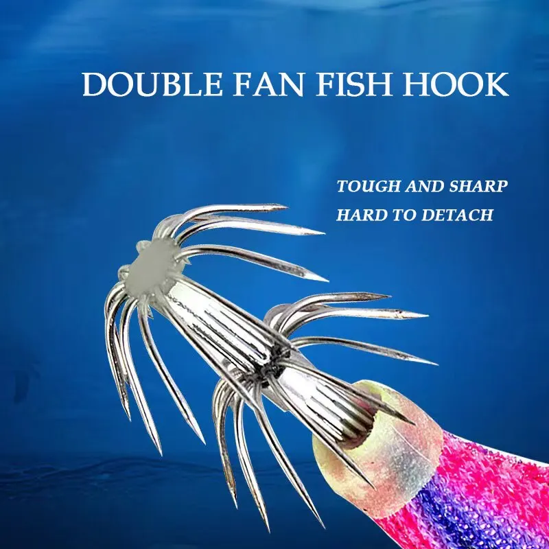 Señuelo de pesca de madera de primera calidad, anzuelo de calamar, 10 Uds., diseño realista de camarones y sepia, cebo duro para agua salada y dulce - imagen 5