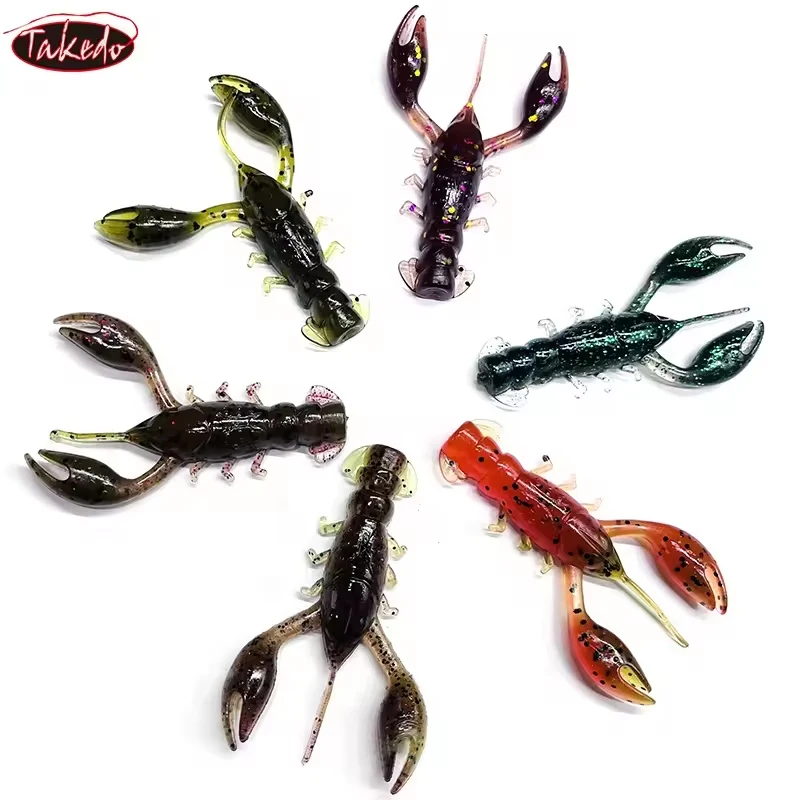 TAKEDO LD19 6cm 4g venta al por mayor Material TPR flotante camarones roca Craw gusano suave pesca señuelo suave lubina trucha Pike señuelo - imagen 2