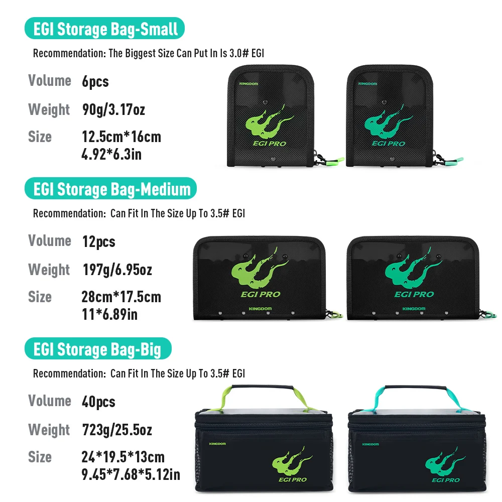 Bolsa de pesca Kingdom, bolsa de pulpo Egi, caja de almacenamiento de plantilla de calamar, 6/12/40 Uds., bolsa de señuelo duro, bolsa de aparejos de pesca de agua dulce y de mar - imagen 3