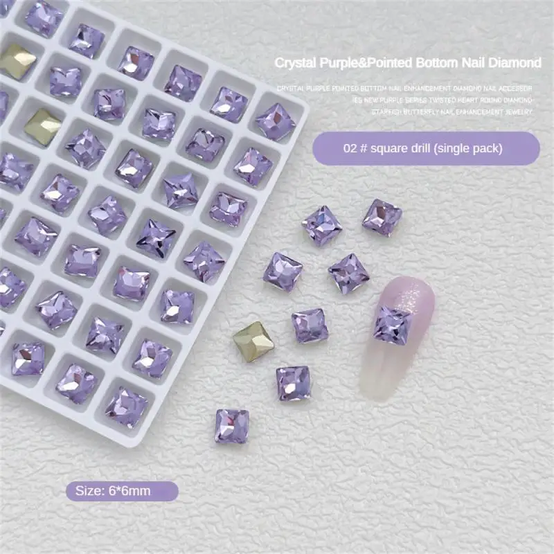 Diamantes de imitación para decoración de uñas, piedras preciosas de cristal de forma cuadrada gruesa, 3D, no HotFix, accesorios, herramientas, 1/2/3 piezas - imagen 5