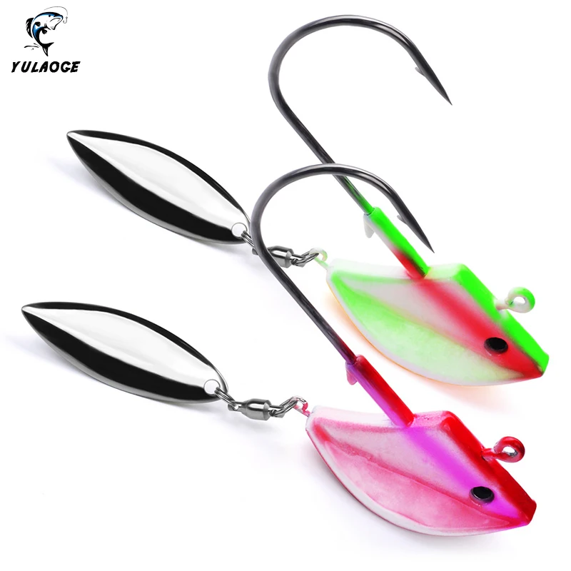 Anzuelo de gusano JIG 7G con lentejuelas giratorias, anzuelos de pesca con punta de plomo para aparejos de pesca de gusanos blandos, cebos duros - imagen 5