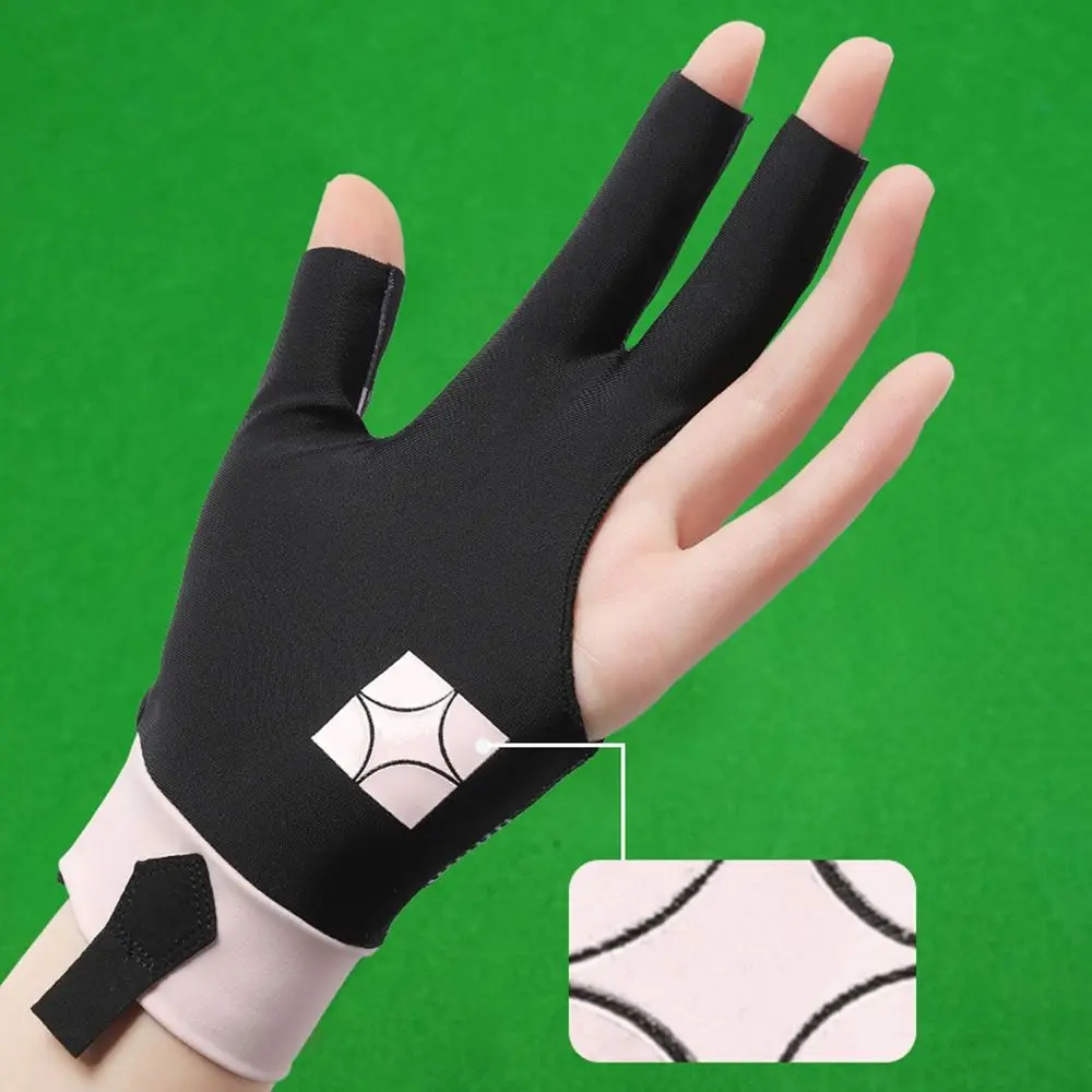 Guante de billar portátil para mano izquierda, guantes de entrenamiento de billar elásticos y transpirables, guantes antideslizantes de tres dedos, accesorios de Fitness - imagen 2
