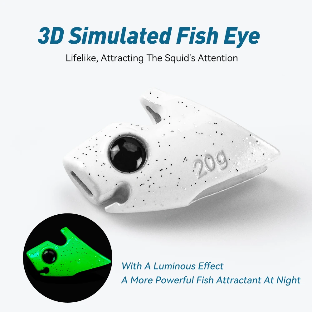 Kingdom calamar Jig plomo aparejos de pesca 7g 10g 15g 20g hundimiento luminoso EGI plomo pulpo sepia accesorios de pesca 2 piezas - imagen 4
