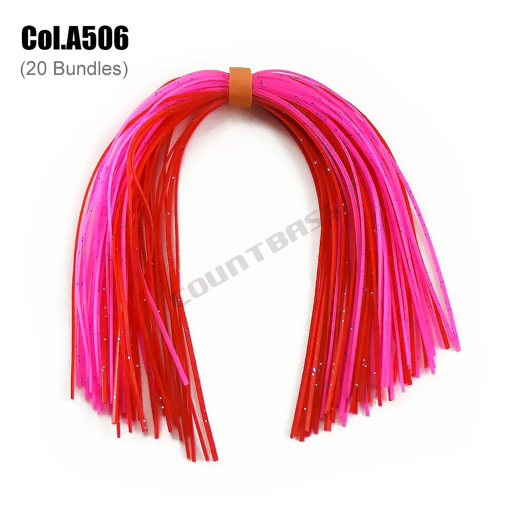 COUNTBASS-20 paquetes de 50 hebras de faldas de silicona, accesorios de pesca, cebos de zumbador spinnerbatis DIY, plantilla de goma, señuelos de calamar - imagen 5