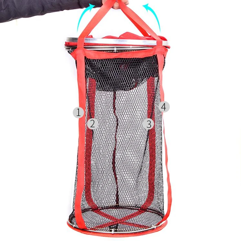 Bolsa larga de pesca portátil, red de pesca de secado rápido, bolsa plegable para peces vivos, accesorios de pesca de carpa - imagen 4