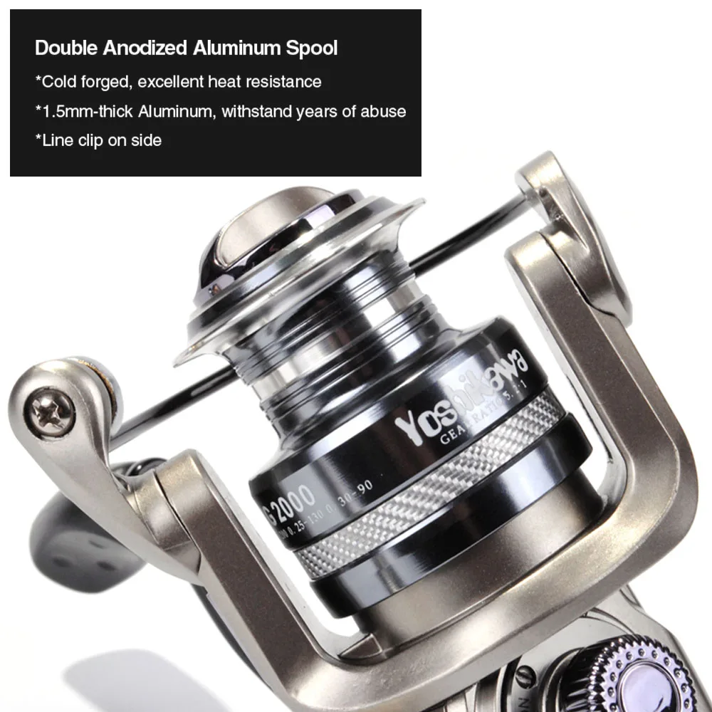 Carrete giratorio de aluminio para pesca en el mar, accesorio ultraligero de agua salada, relación de transmisión 5,2: 1, alta velocidad, trucha y lubina, 10 + 1BB - imagen 2