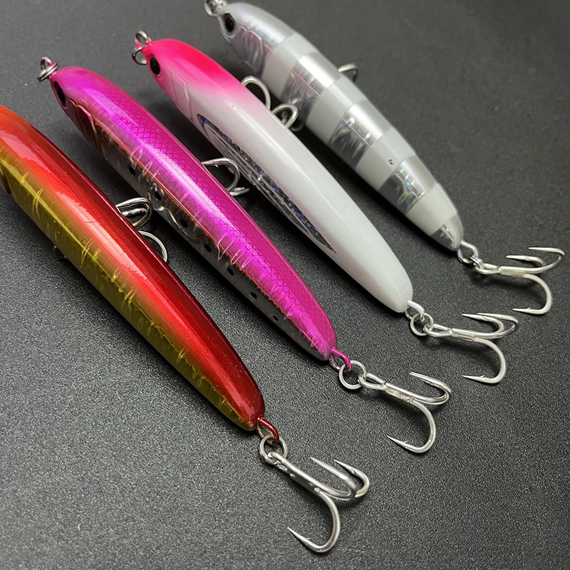 Señuelos de Pesca de lápiz de hundimiento rápido, cebo Artificial láser Wobbler para atún de mar, trucha, Swimbait pesado, accesorios de pesca, 105mm, 39g - imagen 3