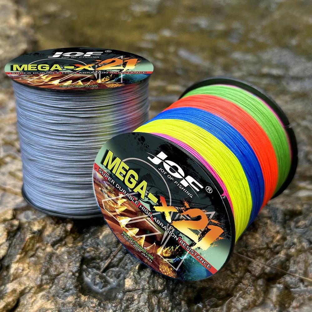 JOF X21 300M tejido fuerte trenza PE sedal multifilamento 21 hebras núcleo hueco sedal de pesca de mar pesca en roca oceánica 27-212LB