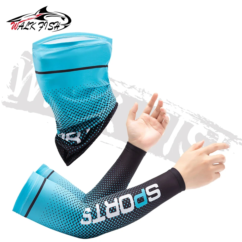 WALK FISH-guantes largos con protección solar UV, cubierta protectora de mano, Mangas de seda de hielo para brazo, mangas frescas para deporte, ciclismo y pesca - imagen 3