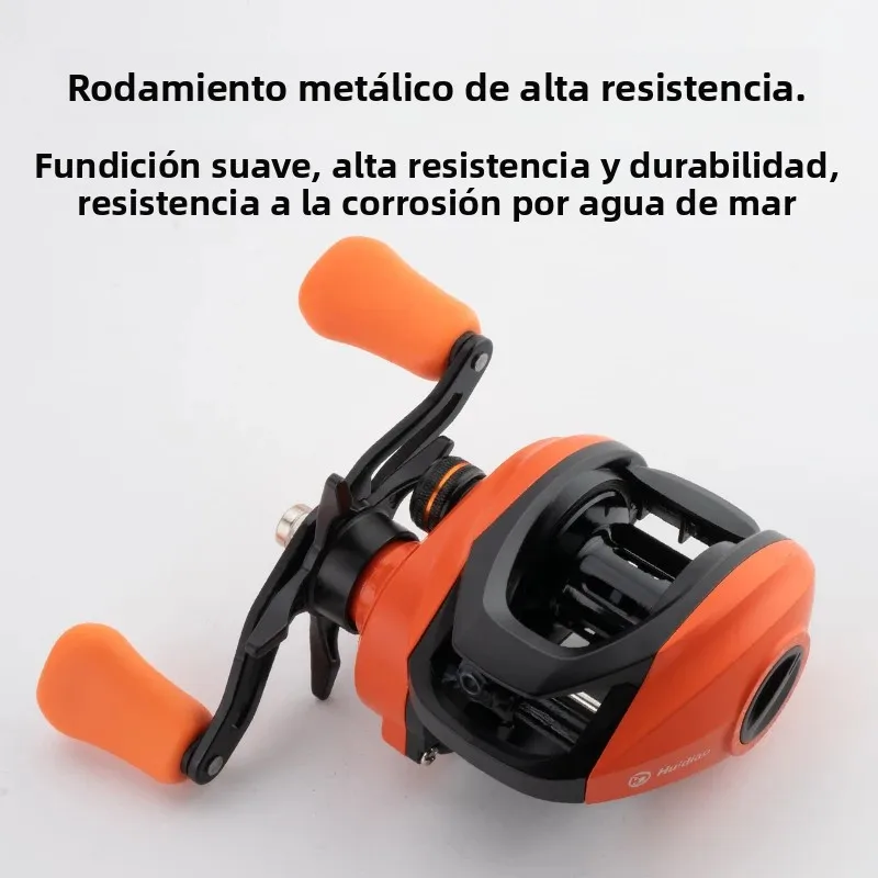 Huidiao 7,2: 1 carrete de Baitcasting 6,88 oz/195g carrete de fundición ligero de perfil bajo freno magnético de 15 niveles para pesca Finesse - imagen 3