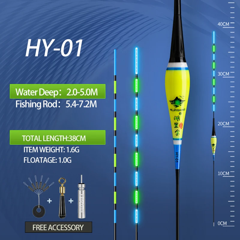 Experimente la mejor caña de pescar con HY-01 que ofrece una longitud total de 38 cm, liviana a 1