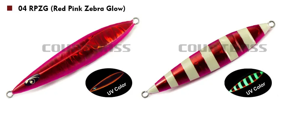 Señuelos de jigging Countbass, plantillas lentas Z, plantillas de caída profunda, señuelos de pesca de metal de agua salada, 200 g 7 oz