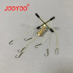 Grupo de pesca de carpa ABS, poste de transporte de cuatro puntas, gancho de equilibrio, alimentador de cebo inferior anticolgante con accesorios de peso, 2 uds.