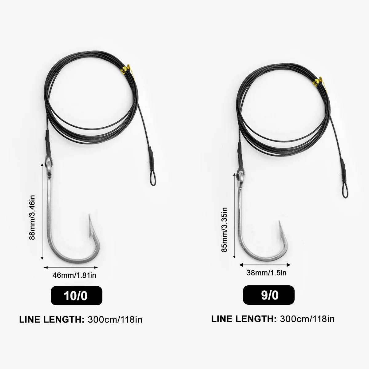 ZYZ 2 uds aparejos de pesca de tiburones Pesca de Surf Cable de acero inoxidable Cable líder con anzuelos de tiburón atún pesca en agua salada anzuelo de aguas profundas - imagen 4