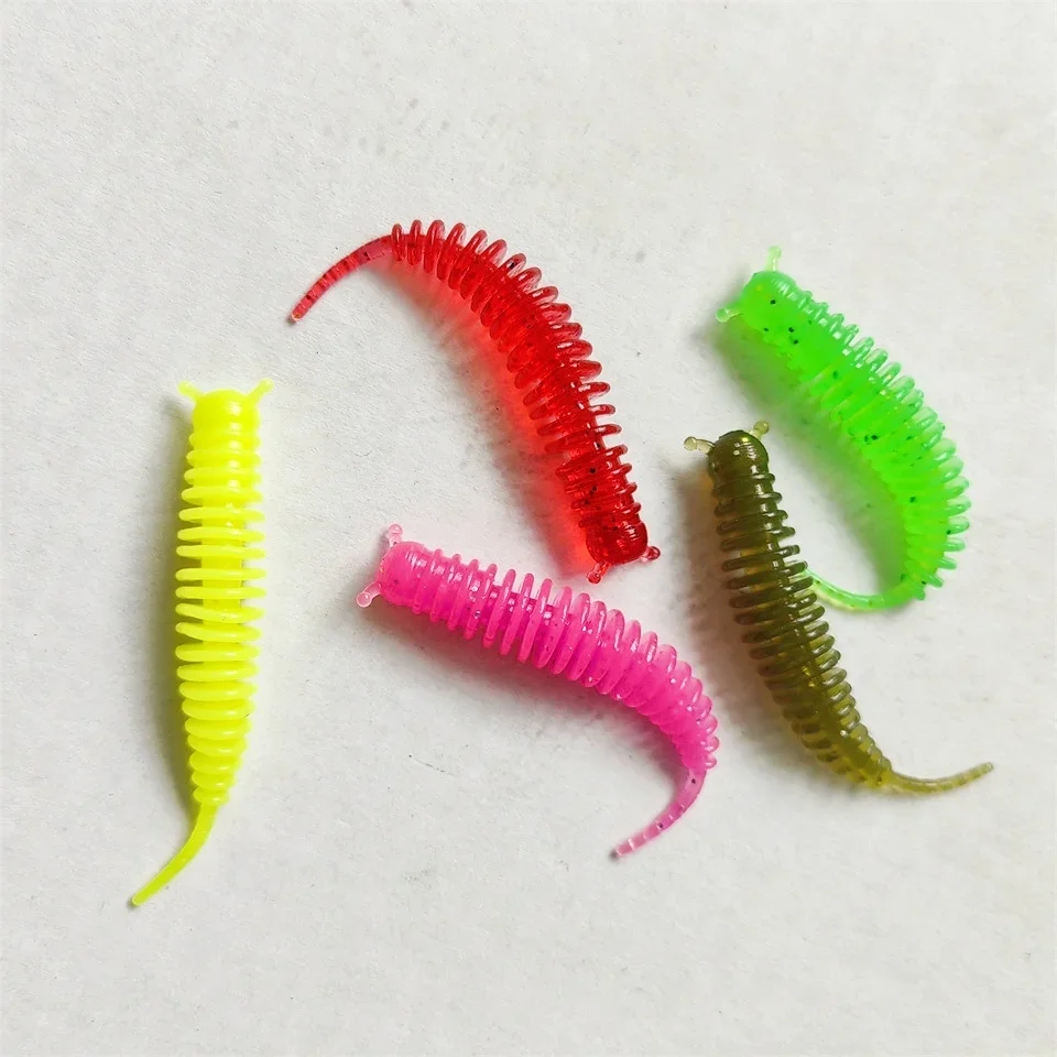 MUKUN 20 piezas cebo de gusano cebo suave 53mm 1g Señuelos de pesca olor suave señuelo de pesca de silicona - imagen 5