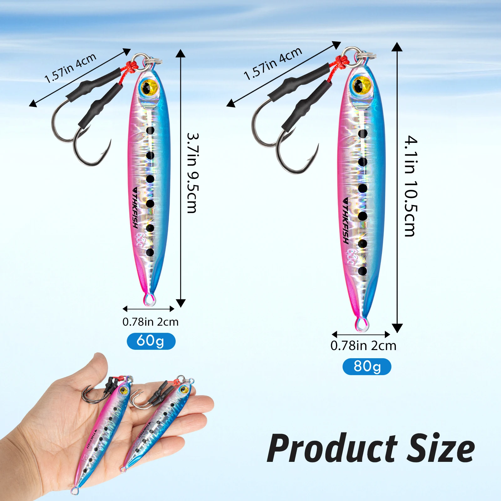 Cucharas de pesca THKFISH tipo lápiz hundimiento metálicas