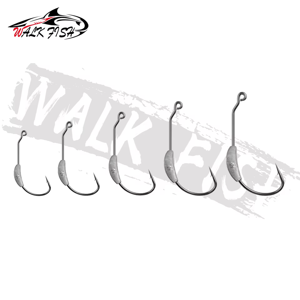 Anzuelos Jig Head de plomo Walk Fish – Pasador resorte para vinilo - imagen 5