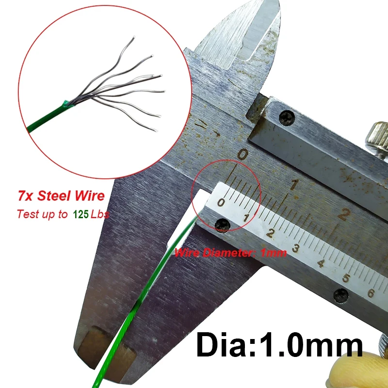 30 Uds 50cm 125LB alambre grueso líder de pesca de acero rastreo con señuelo giratorio Snap Jig gancho conector accesorios de pesca de agua salada - imagen 5