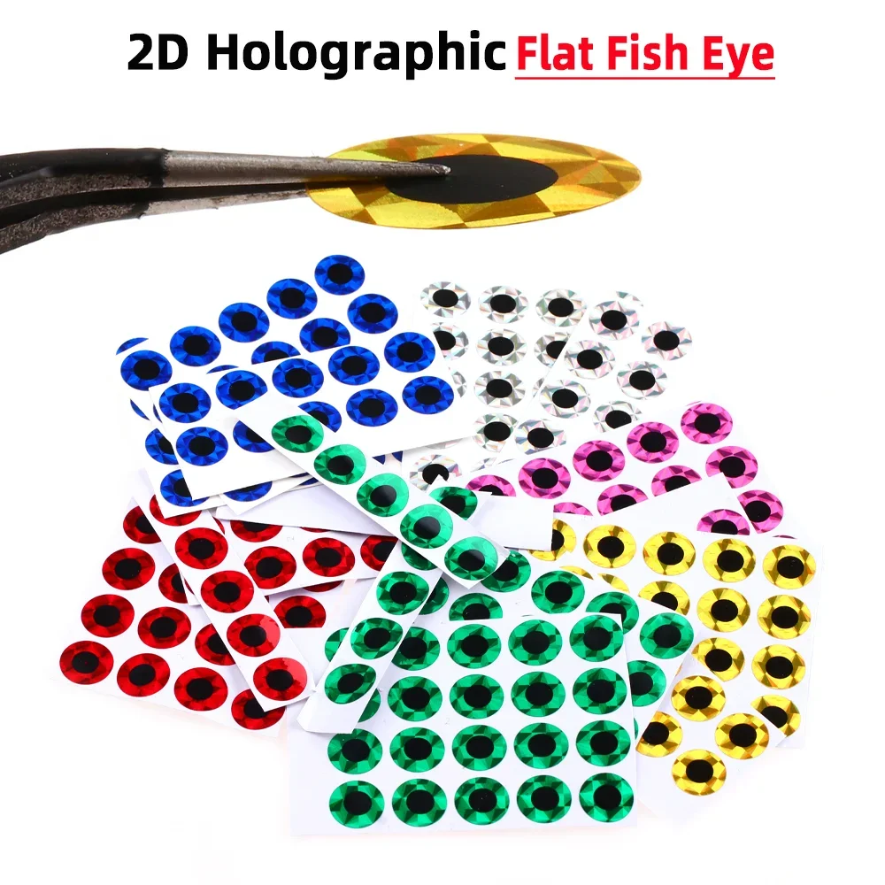Wifreo 200 Uds 2D ojos de pez planos holográficos Material de atado de moscas para señuelos de plantilla Crankbaits serpentinas Baitfish señuelo de pesca de trucha - imagen 3