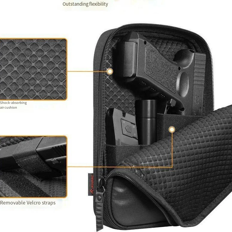 Bolsa de transporte táctica oculta para pistola, bolso de hombro para pistola, riñonera para caza, bolsillo para la cintura, protección suave, bandolera para pistola - imagen 3
