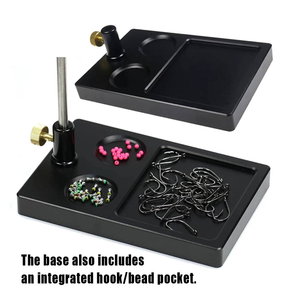 Bimoo-mordazas de acero endurecido con rotación de 360 °, tornillo de fijación con Base de Pedestal pesado, plantilla para hacer señuelos, Kit de herramientas para atar moscas de pesca - imagen 5