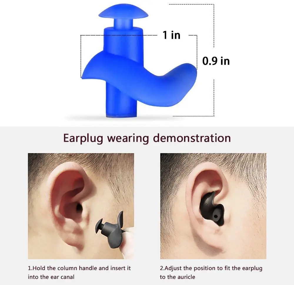 4 pares de tapones para los oídos para nadar, tapones para los oídos impermeables de silicona suave para nadar, bucear, jugar en la playa, accesorios de natación para niños y adultos - imagen 3