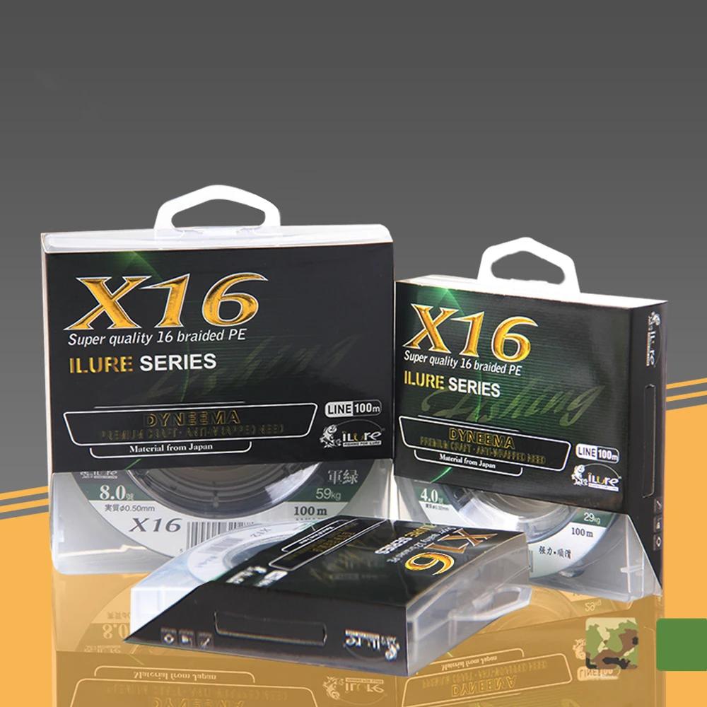 ILURE-sedal de pesca trenzado, 16 hebras, 100M, PE, multifilamento, para agua salada, 16 hilos, accesorios de pesca - imagen 3