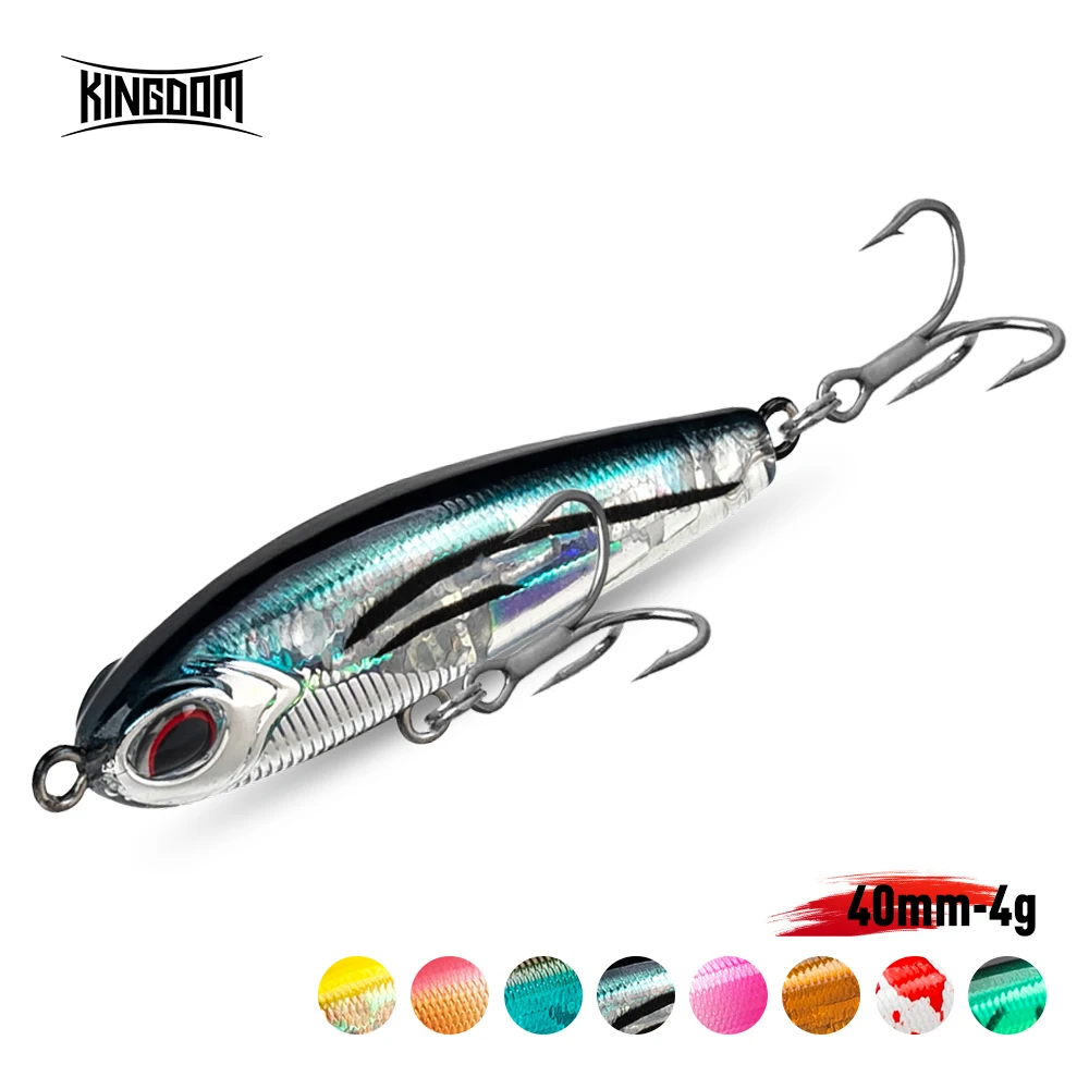 Señuelos de pesca Kingdom, Mini cebos duros tipo lápiz, 40mm, 4g, cebos artificiales de hundimiento lento, aparejos de pesca Wobblers de alta calidad - imagen 2