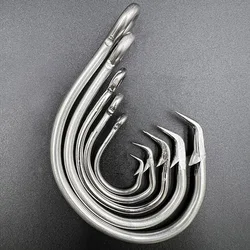 Anzuelo de pesca de agua salada de acero inoxidable 6/0-28/0 para señuelo de curricán atún tiburón Marlin Mahi espada de atún anzuelos de pesca de gran juego