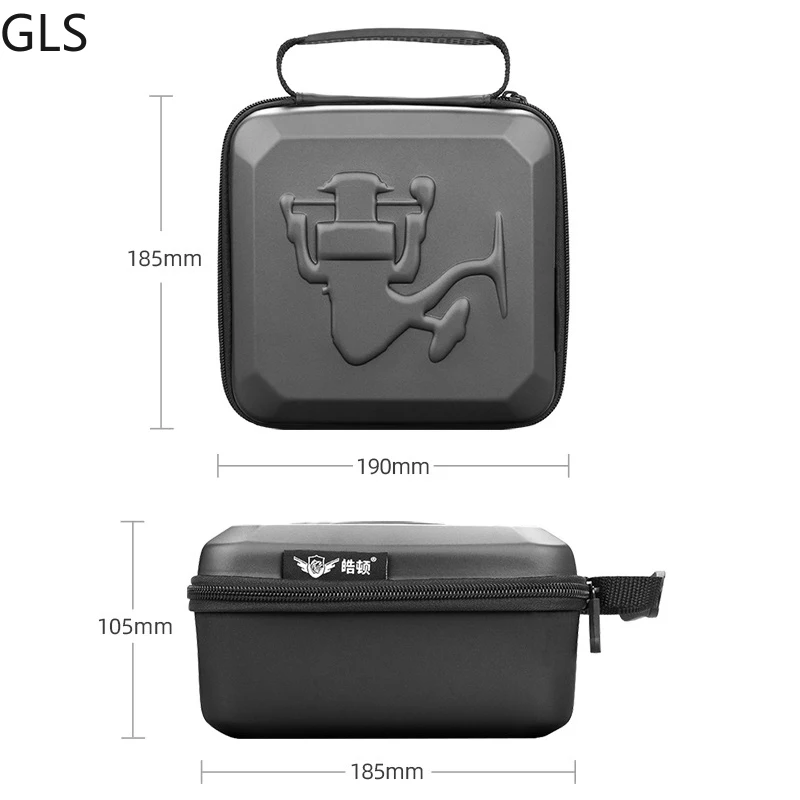 Caja de protección de carrete de pesca GLS, carcasa dura portátil, bolsa de almacenamiento de plástico ABS, rueda giratoria multifunción, negro/rojo/azul, nuevo - imagen 4