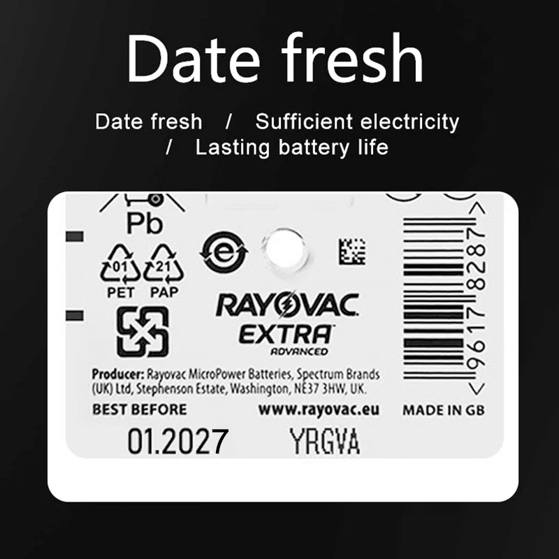 Baterías Rayovac Extra A312 Zinc Air para audífonos - imagen 3