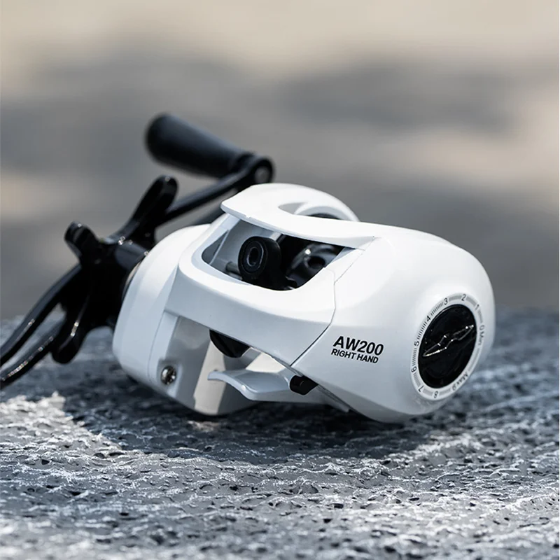 Ruke-carrete de pesca de fundición, relación de engranaje 6,3: 1, carrete de aluminio, rodamiento de freno magnético 3 + 1, solo 228g, mango de aleación de 8KG de arrastre máximo - imagen 2