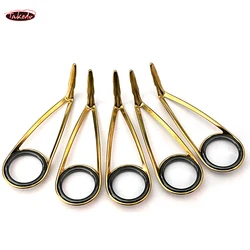 TAKEDO TN28 9 unids/caja guías de caña de pescar de acero inoxidable dos patas serie K marco fuerte guías de caña de pescar luz giratoria