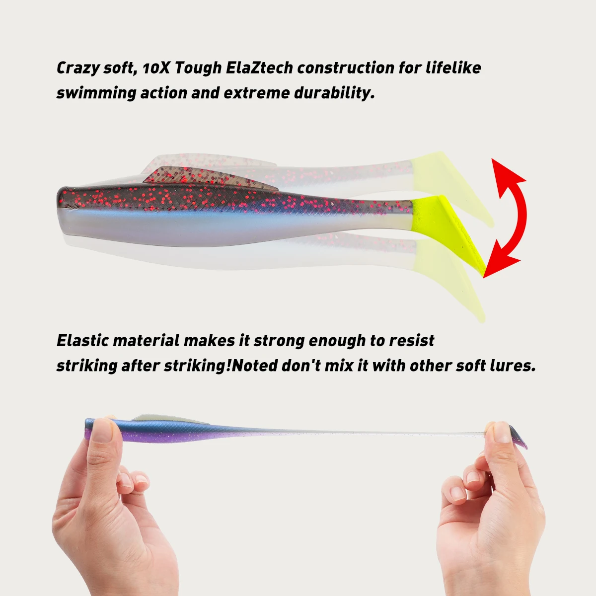 Z-MAN MinnowZ Swimbait suave cola de paleta - Señuelo flotante