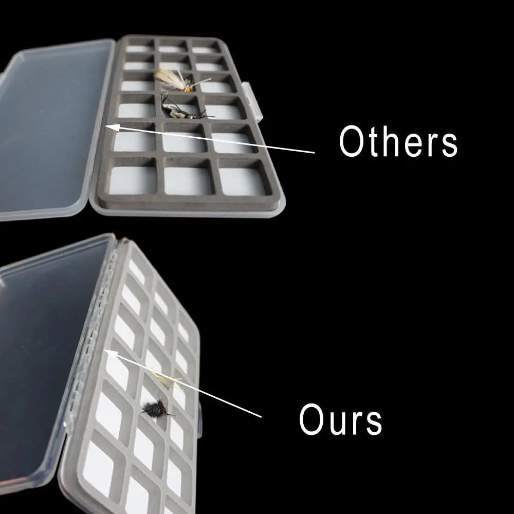 Cajas de pesca con mosca Aventik, diseño transparente súper delgado, compartimentos de almohadilla magnética, cajas de espuma para aparejos, 7,3x3,8x0,5 pulgadas - imagen 4